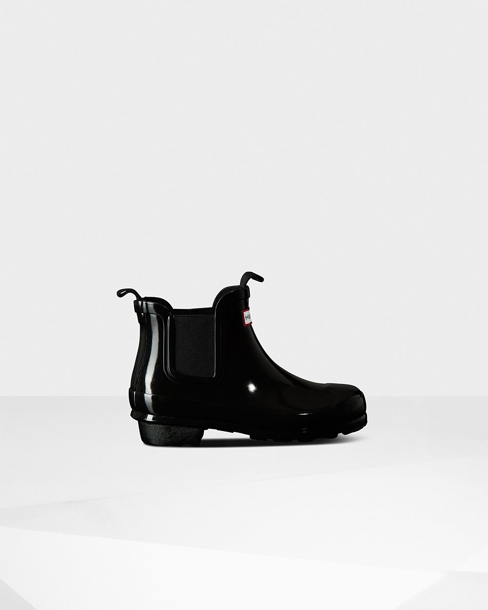 Kids Hunter Original Big Gloss | Chelsea Boots Black | NZ-17038-ERPV